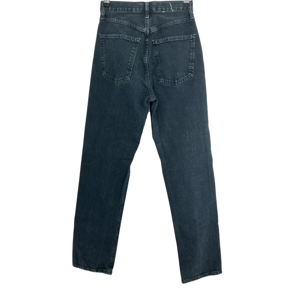 Agolde Classic Black 90s Pinch Waist High Rise Straight Denim Jeans Size 23
